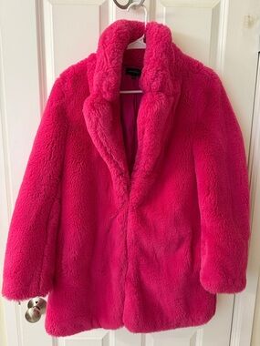 MAJORELLE Hot Pink Faux Fur Puffer Coat